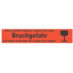 Supra Ratiopac PVC-Signalklebeband »Bruchgefahr« schwarz