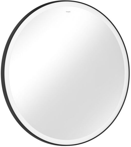 Hansgrohe Xarita Lite Q Spiegel 54967670 mit runder LED-Beleuchtung, mattschwarz, B 900 x H 900 x T 30 mm, 26 W