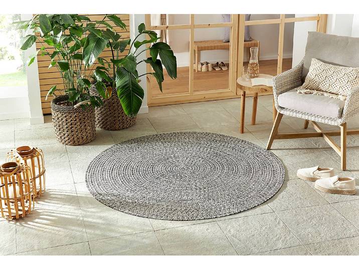 Tapis intérieur/extérieur Trenzado D Gris/Gris Polypropylène Ø 200cm