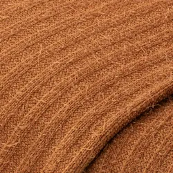 Strickstoff mit Fransen, moccabraun