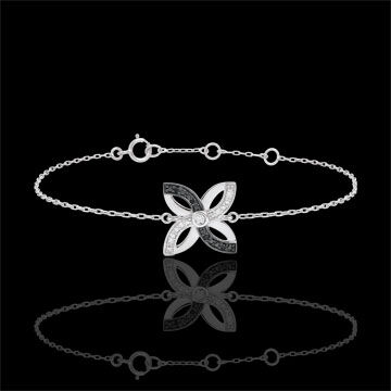 Edenly Armband Frische - Sommerlilie - WeiÃŸgold und schwarze Diamanten