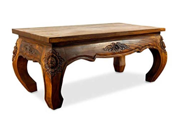 livasia Opiumtisch aus Massivholz – 80x40x35cm – Handgeschnitzter Beistelltisch Holz aus Thailand, Nachhaltig und Zeitlos, setzt Stilvolle Akzente als Sofatisch