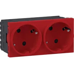 Hager GS20323020 Steckdose 2-fach SCHUKO Direkt Klipping 45x45 66° Verkehrsrot