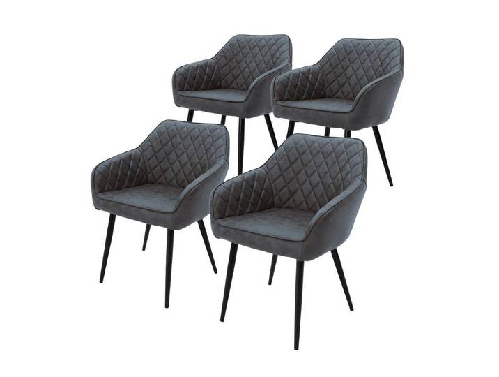 ML-DESIGN Polsterstuhl Esszimmerstühle mit Rücken- & Armlehne moderne Design Küchenstühle (4 St), Esstischstühle 4er Set Kunstlederbezug bis 120kg Wohnzimmerstuhl
