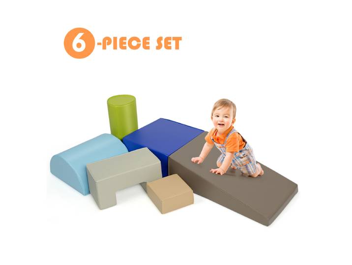Kinderen Klimmen en Spelen 6-Delige Set Kinderen Gymnastiek Blokken voor Baby's om te Leren Kruipen Klimmen Lopen