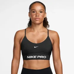 NIKE Pro Seamless Light Support Padded Sport-BH Damen 011 - black/white M