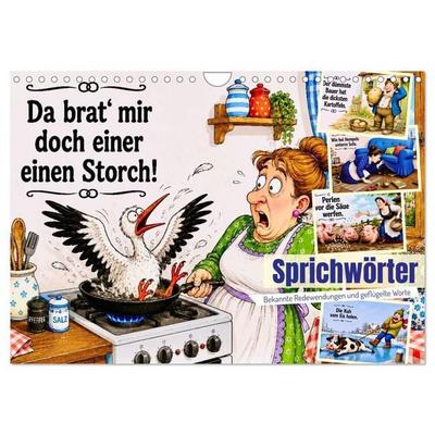 Sprichwörter. Bekannte Redewendungen und geflügelte Worte (Wandkalender 2027 DIN A4 quer), CALVENDO Monatskalender