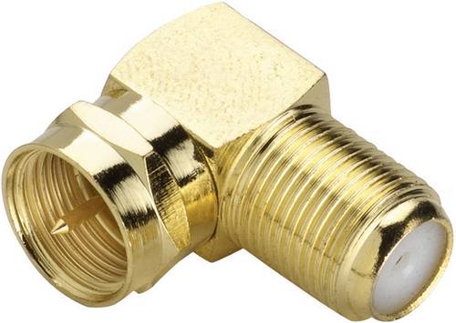 Renkforce RF-4196994 F-Winkelverbinder vergoldet Anschlüsse: F-Stecker, F-Buchse 1St.