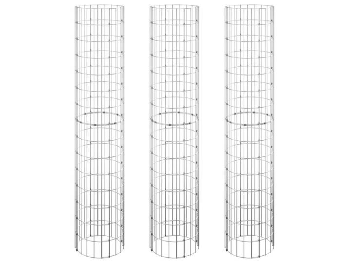 vidaXL Gabionen-Hochbeete 3er set Rund Verzinkter Stahl Ø30/150 Cm, Silberfarben, Metall, 30x150x30 cm, Gartenzubehör, Hochbeete