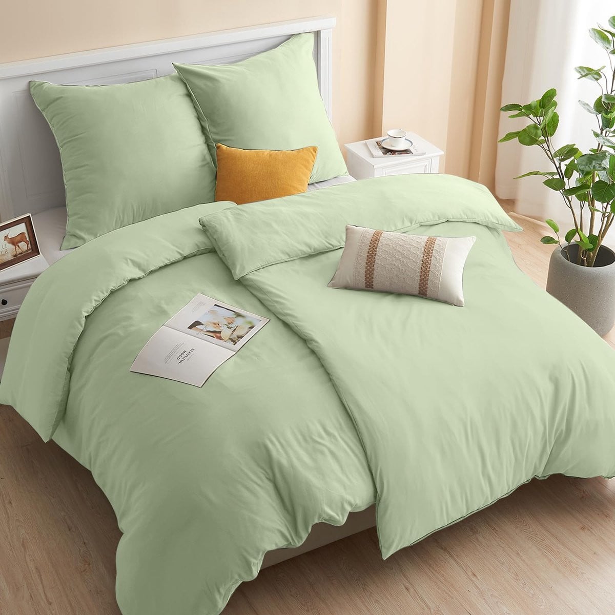 Unyqoos Luxe 4-delig Beddengoedset met Ritssluiting voor Alle Seizoenen, 135x200 cm