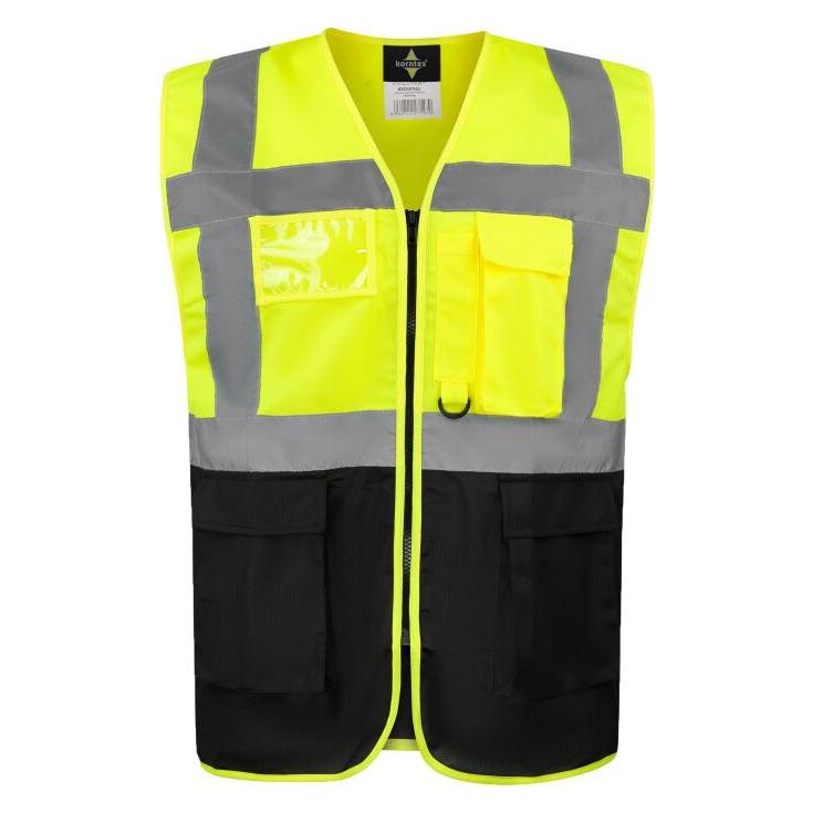 Korntex Warnweste Multifunktional Hamburg Gelb/Schwarz 360° Sicherheit XXL EN ISO 17353 KXCMF (XXL) (KX226-YELLOW/BLACK)