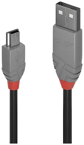 LINDY USB-Kabel USB 2.0 USB-A Stecker, USB-Mini-B Stecker 5.00m Schwarz 36725