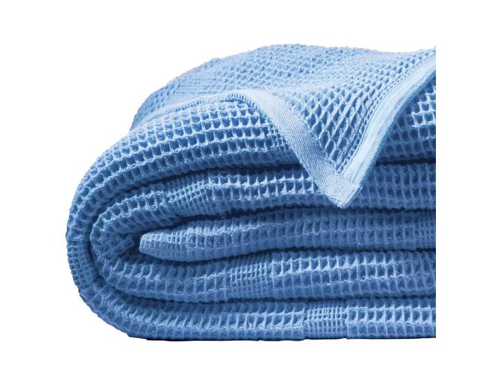 Couverture tempérée en coton bleu azur 250x270cm