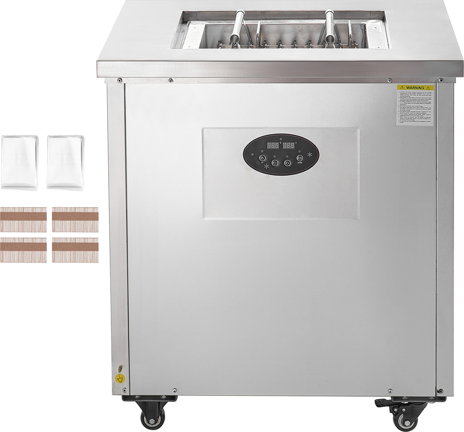 SucceBuy Kommerzielle Eismaschine, Einzelform-Set - 40-teiliges Eismaschine zum Herstellen von Eis am Stiel, aus Edelstahl, kommerzielle Eismaschine für Stieleis