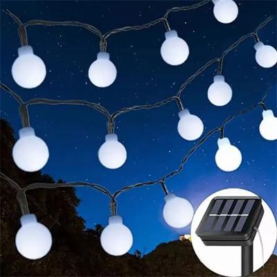 Inspired Living GardenGlow Solar Globe Light String Frosted Outdoor Ball Lights For Patio & Garden 7m 50led