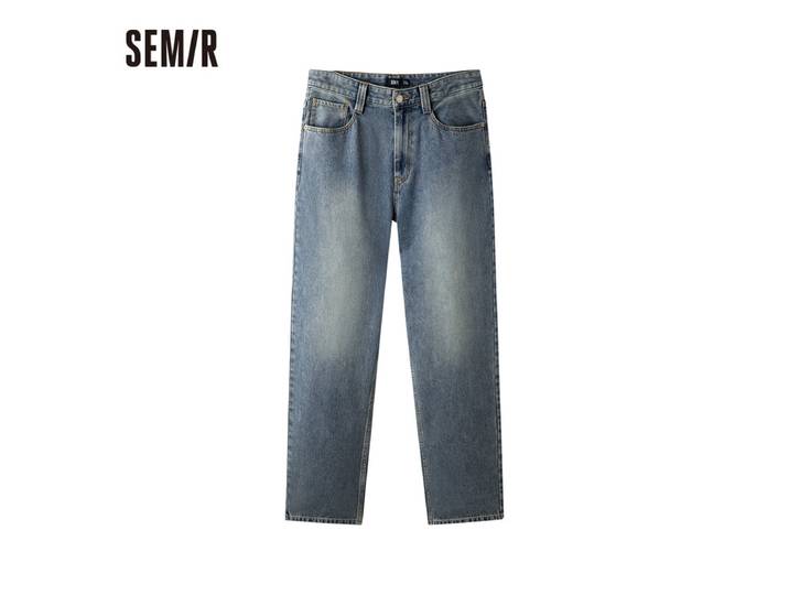 SEMIR Men's loose straight leg jeans Denim blue grey 31