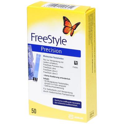 Freestyle Precision Blutzucker Teststr.o.Cod.Fing. 50 St Teststreifen
