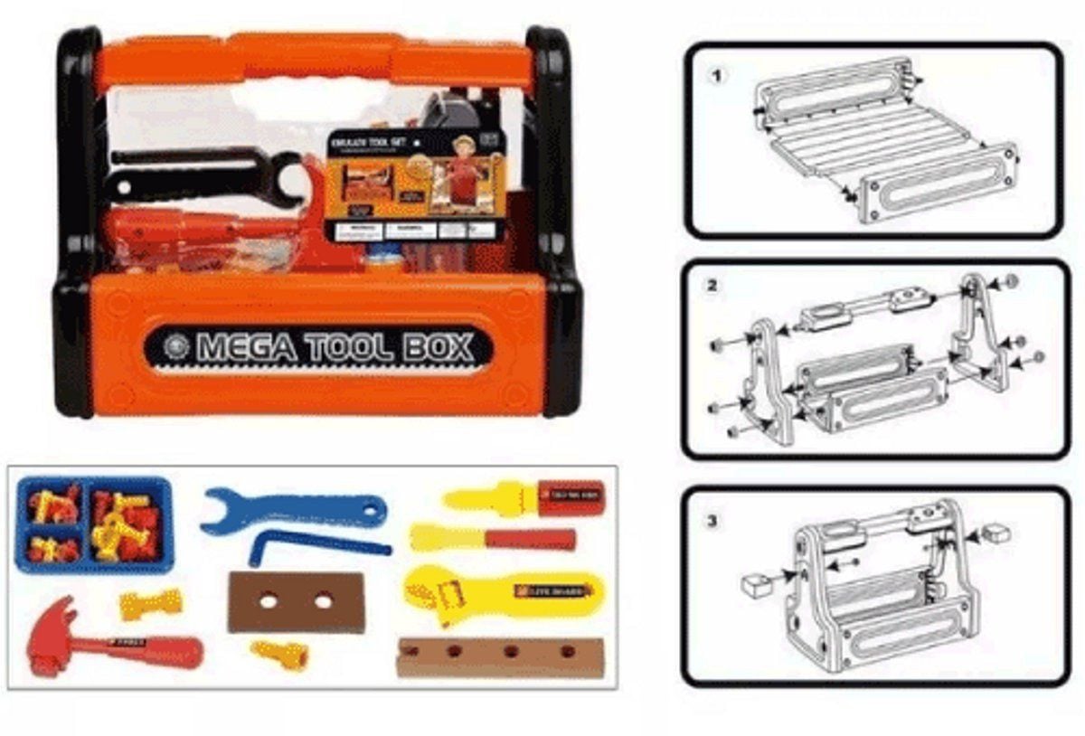 Kids Fun Jono Toys Gereedschapsset Speelgoed - 27 delig - Oranje