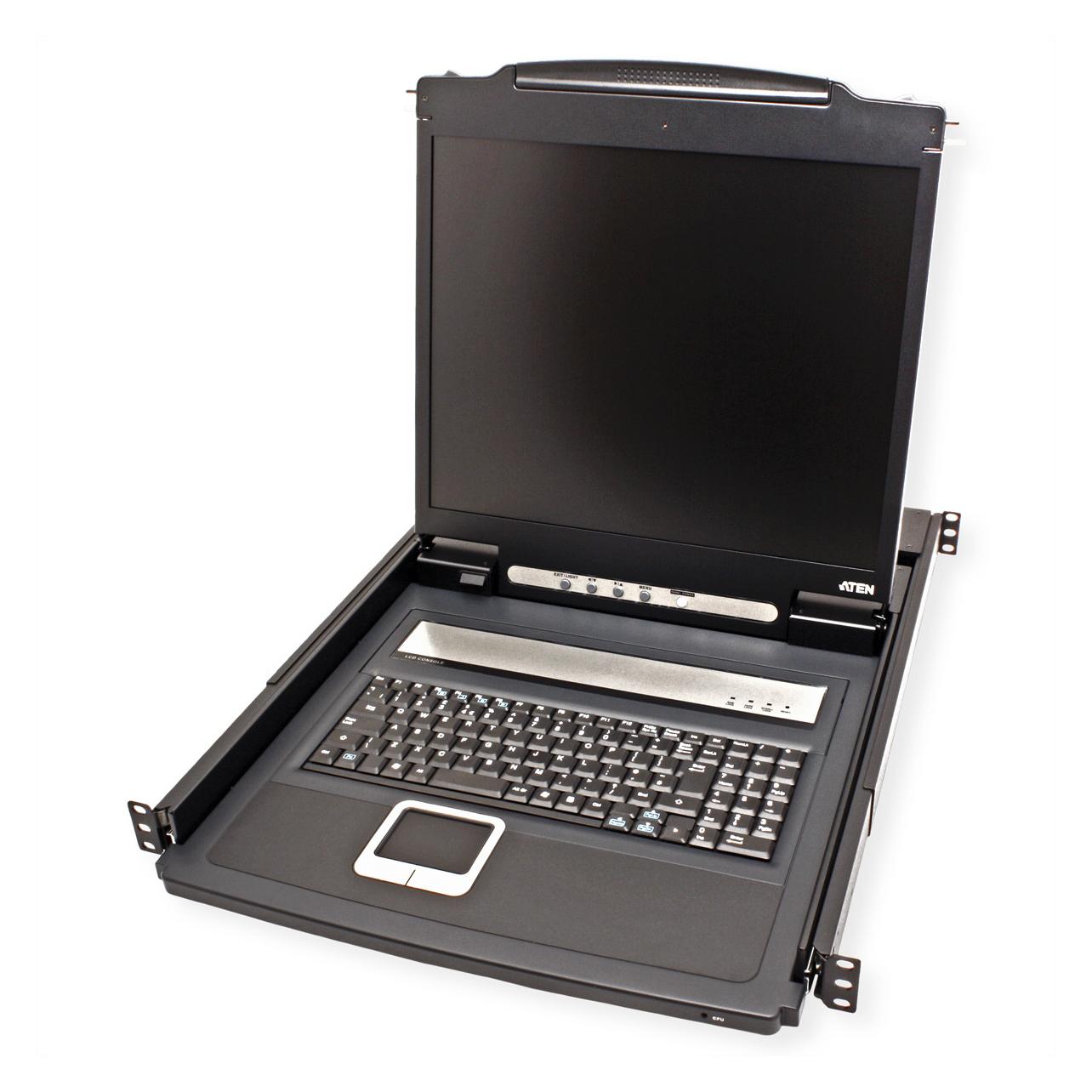 Aten CL1000N KVM-Konsole, 19" LCD, VGA, PS/2, Tastaturlayout US (CL1000N US)