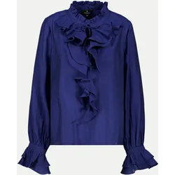 Bluse mit Volants Blau 42