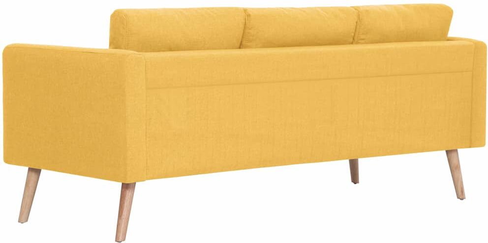 vidaXL Canapé à 3 places Tissu Jaune