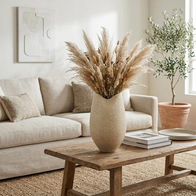 Sagebrook Home Lagos Portugal Vase, Cream, Contemporary