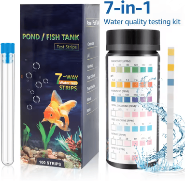 Inspire Essentials AquaCheck 7 In 1 Aquarium Water Test Strips 100 Count Kit 7in1