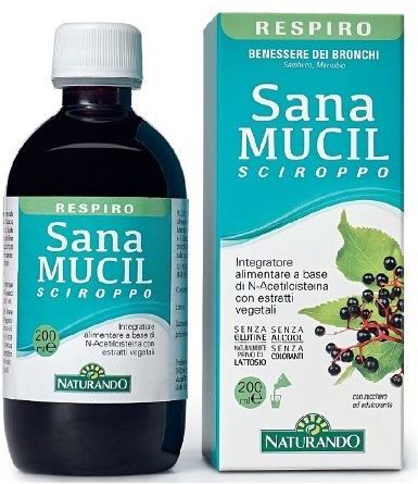 NATURANDO Srl Naturando Sanamucil Sciroppo 200 ml - Fluidificante Bronchiale Naturale per Bambini e Adulti