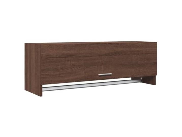 smnyxs Kleiderschrank, Eiche, Braun, 100 x 32,5 x 35 cm, Holz 2 Fächer, Kleiderstange, Kleideraufbewahrung, Badezimmer, Küche, Waschraum