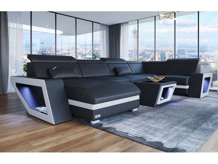 Mini Sofa Catania Eleganz U-Form aus Leder