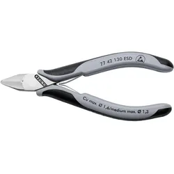 Knipex, Bolzenschneider + Seitenschneider, 77 42 130 ESD Elektronik-Seitenschneider ESD mit Mehrkomponenten-Hüllen 130 mm (130 mm)