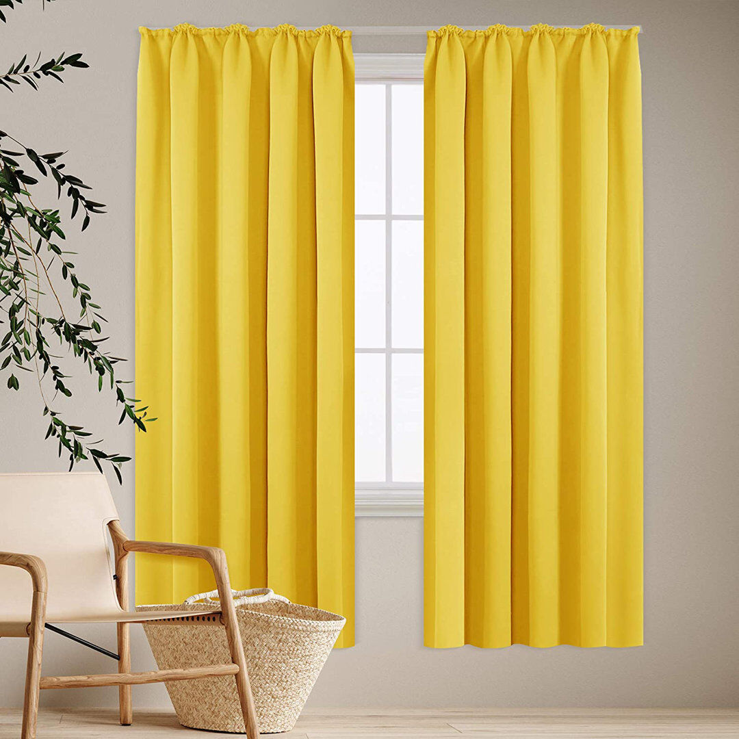 Ebern Designs Deavin Blackout Curtain Pair Sky Blue Width 140 x Drop 138cm
