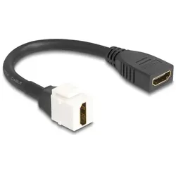 DeLOCK Keystone Modul Kabel HDMI Buchse zu Buchse 8K 60 Hz 20 cm schwarz