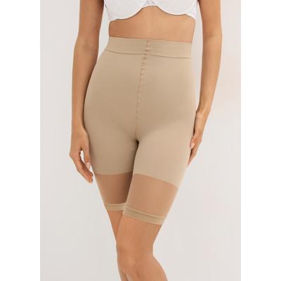 Feinstrumpfleggings BONPRIX, Damen, Gr. 44/46 (L), beige (hellbeige), Obermaterial: 80% Polyamid, 20% Elasthan, Strumpfhosen, kühlendes Material, Formeffekt für Bauch und Po