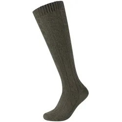 camano Wiesn Cable Stitch Kniestrümpfe 7901 - dark olive 35-38
