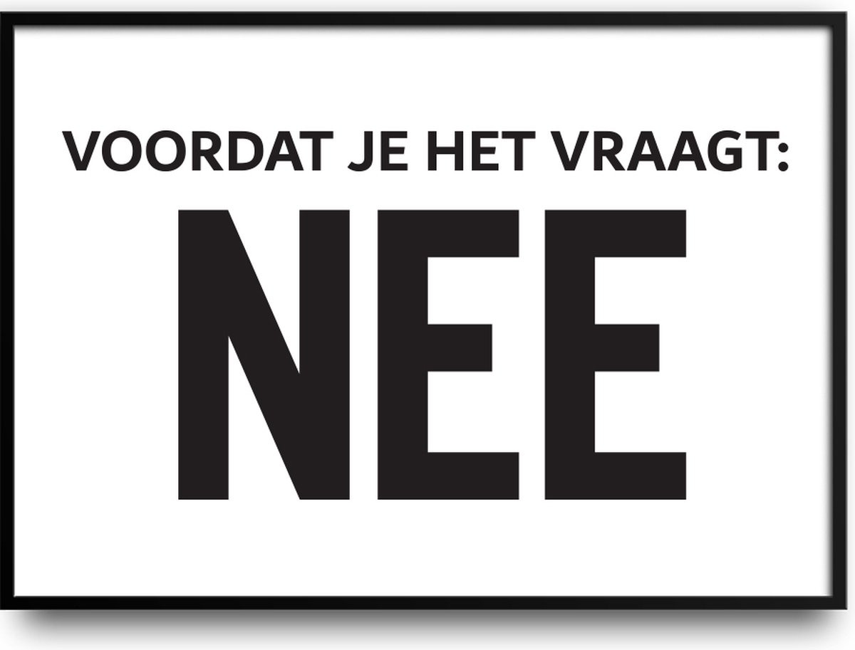 Voordat je het vraagt NEE Fotolijst met glas voor poster of foto, 40 x 50 cm