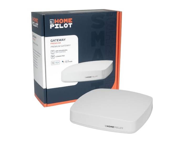 Home Pilot Gateway premium, Smart-Home Zentrale inkl. App; Kompatibel mit Apple Home, Amazon Alexa, Google Assistant; Matter-Bridge, Steuerung für smarte Home Pilot-Geräte (Rollladen, Heizung uvm.)