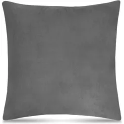 Aspero, Dekokissen, 4 x Flanellkissen Bezüge 60x60cm Anthrazit (60 x 60 cm)