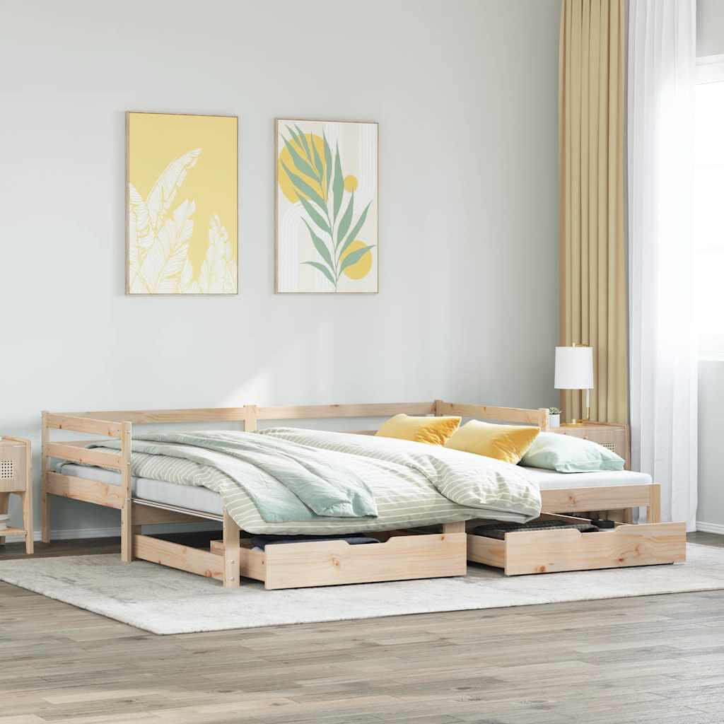 Brayden Studio Blasingim Solid Wood Daybed Natural 97.5 x 203.5 cm