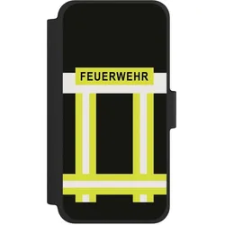 Nivocase Klapphülle für Apple iPhone 12 mini Handyhülle aus Kunst Leder NIVOflip schwarz Beruf Feuerwehr (Apple iPhone 12 mini), Smartphone Hülle, Schwarz