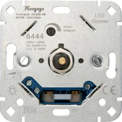 Kopp 844400008 Druck-Wechselschalter LED Dimmer, 100W/RL