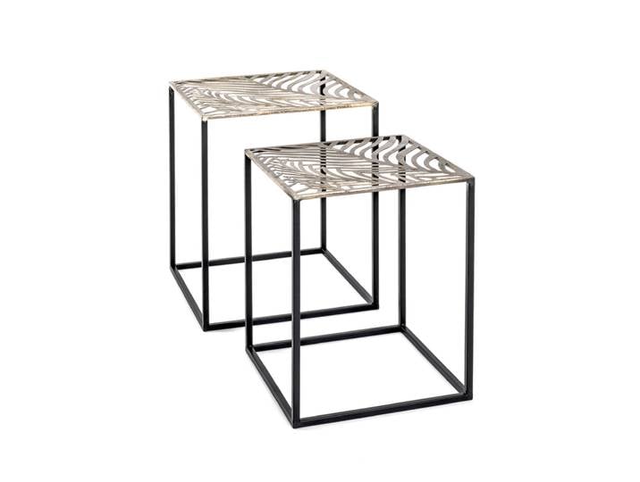 Beistelltisch 2er-Set 35x45 cm 40x50 cm bronzefarbig/schwarz