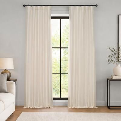 Exclusive Fabrics Textured Faux Dupioni Silk Thermal Blackout Curtains (1 Panel)