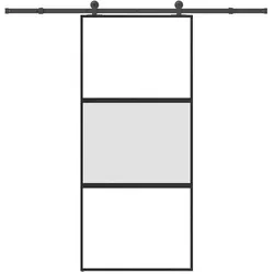 vidaXL, Zubehör Türbeschlag, Olmena (matt and transparent 2 Horizontale Stäbe)