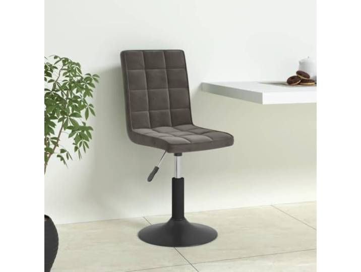 HGPOTUY Esszimmerstühle 6 STK. Drehbar Dunkelgrau Samt Stahlgestell, Höhenverstellbar, 360 Grad Drehung, Modernes Design für Küche