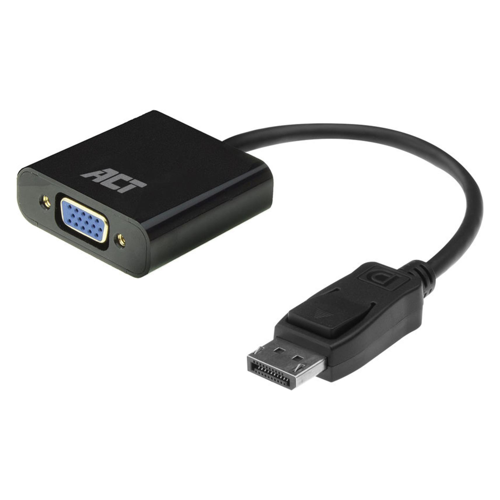 ACT AC7515 Videokabel-Adapter 0,15 m DisplayPort VGA (D-Sub) Schwarz (DisplayPort) (AC7515)