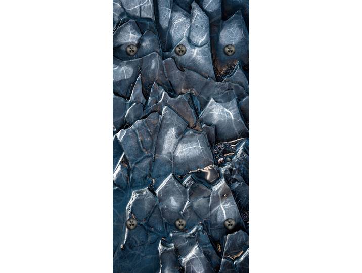 Wandgarderobe QUEENCE Edelstein Spa Magie , blau, B:50cm H:100cm T:2cm, Acrylglas, Garderobenpaneele, Wandgarderobe, Wandpaneel aus Acrylglas inkl. 6 Edelstahlhaken in schwarz matt