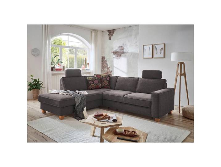 Ecksofa, Dunkelgrau, 236x213 cm, Textil, 5,5-Sitzer & Ottomane Links, Klassisch, sit&more