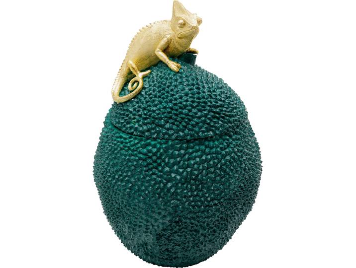 Dose KARE DESIGN Dekodose Jackfruit Chameleon 41cm , grün, B:26cm H:41cm T:27cm, Polyresin (Kunststein), Aufbewahrungsboxen, Dose, ideal für Schmuck, Schlüssel, Kleingeld, Haargummis u.a. Kleinteile