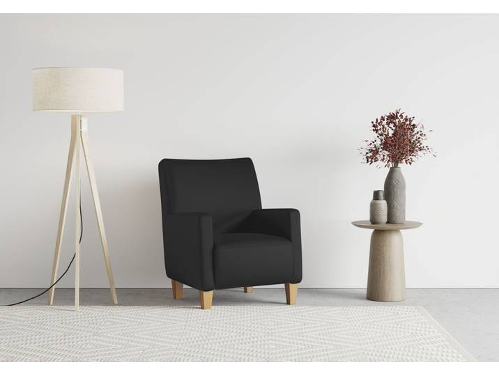 Sessel, 74x93x81 cm, Luxus-Microfaser, Anthrazit, Federkern, Modern, SIT & MORE